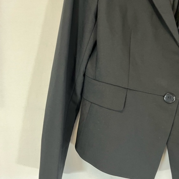 Ann Taylor Single Button Blazer Black Peplum Hem Office Career Wear Size 6 - Picture 5 of 10